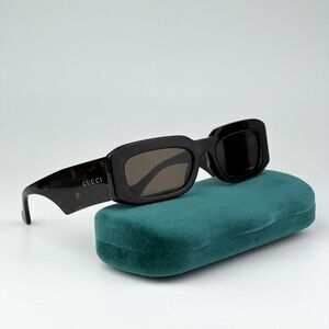 NEW Gucci GG1426S 002 Dark Havana Brown Unisex Rectangle Sunglasses GG 1426S